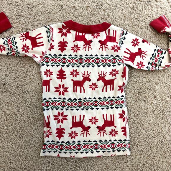 Hanna Andersson Christmas Pajama Set 100 US 4 Holiday Reindeer Unisex - Picture 3 of 7